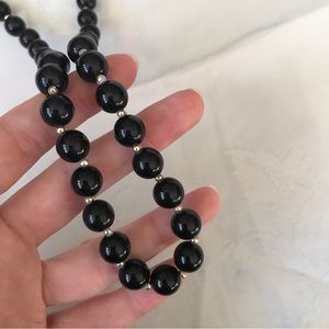 Vintage Black Beaded Necklace